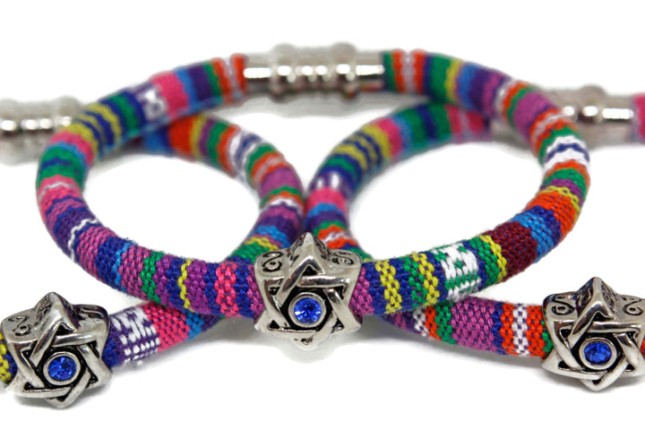 My Tribe by Sea Ranch Jewelry Bracelets Swarovski Star of David Woven Cotton Bracelet - Choice of Color