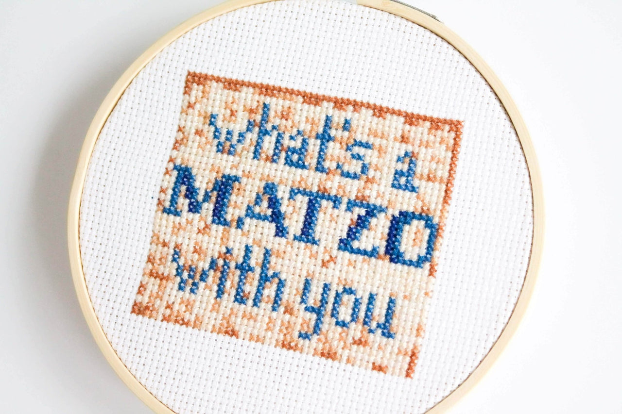 Michigan Craft Co. - What's a Matzo With You? Cross Stitch Kit - ModernTribe