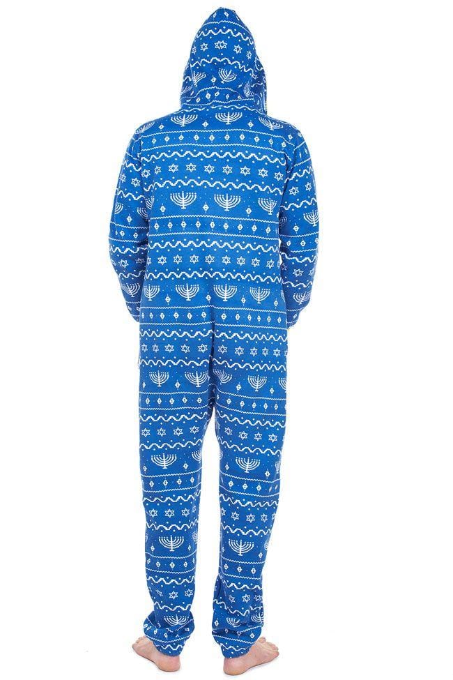 Tipsy Elves - Unisex Blue Hanukkah Jumpsuit - by Tipsy Elves - (Sizes XS - 3XL) - ModernTribe