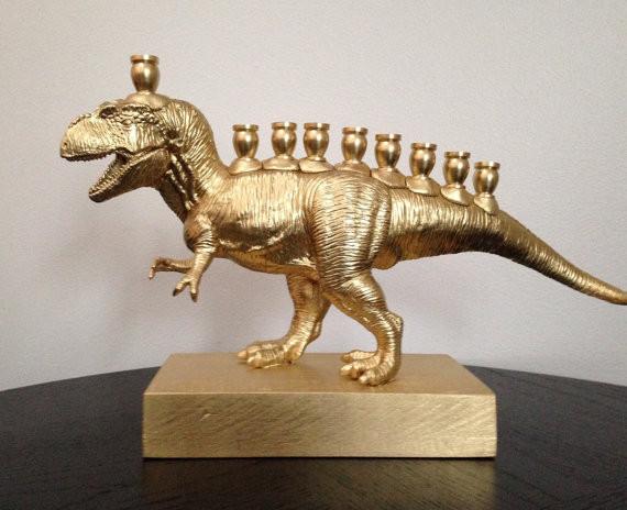 The Vanilla Studio Menorah Menorasaurus Rex in Gold - POS