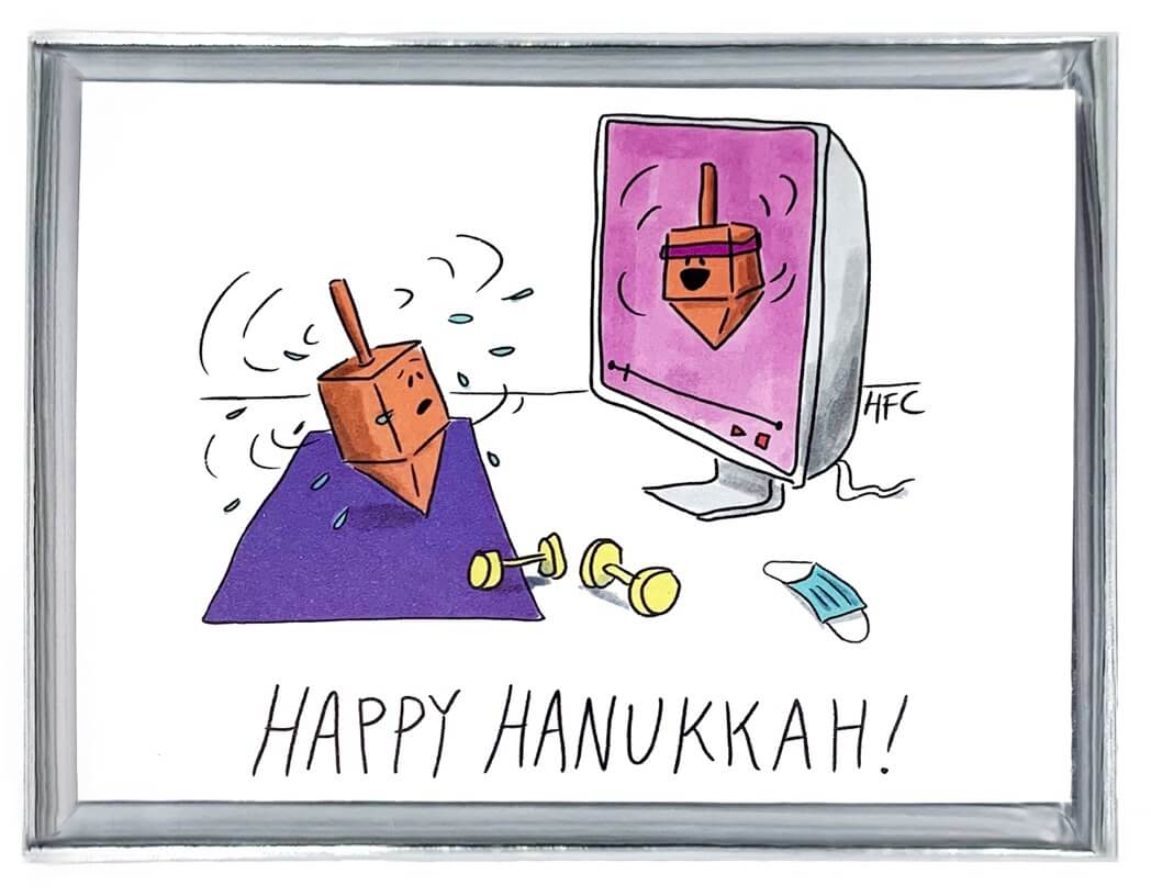 Midrash Manicures Cards Happy Hanukkah Spinning Class Cards - Box of 6