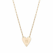 Miriam Merenfeld Jewelry Necklaces Mijael Heart Necklace with Engraved Hebrew Initial - Sterling Silver, Gold Vermeil or Two-Tone