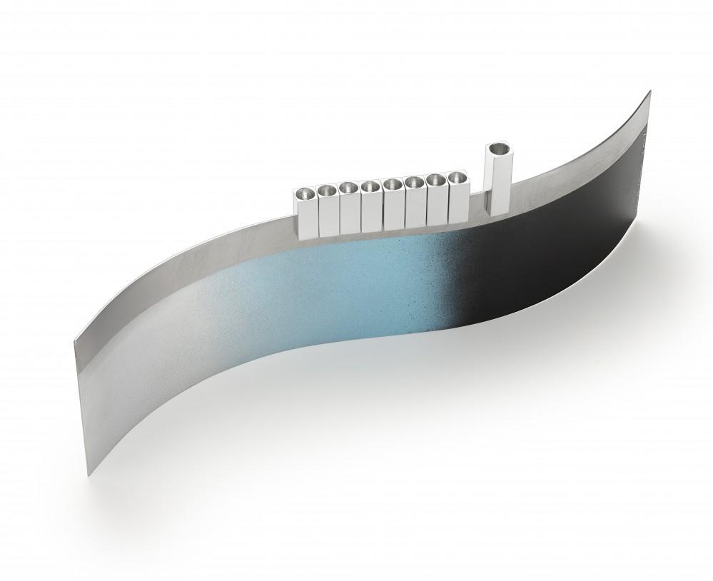 Laura Cowan - Ombre Wave Menorah by Laura Cowan - Mint, Cobalt, Fuchsia or Purple - ModernTribe