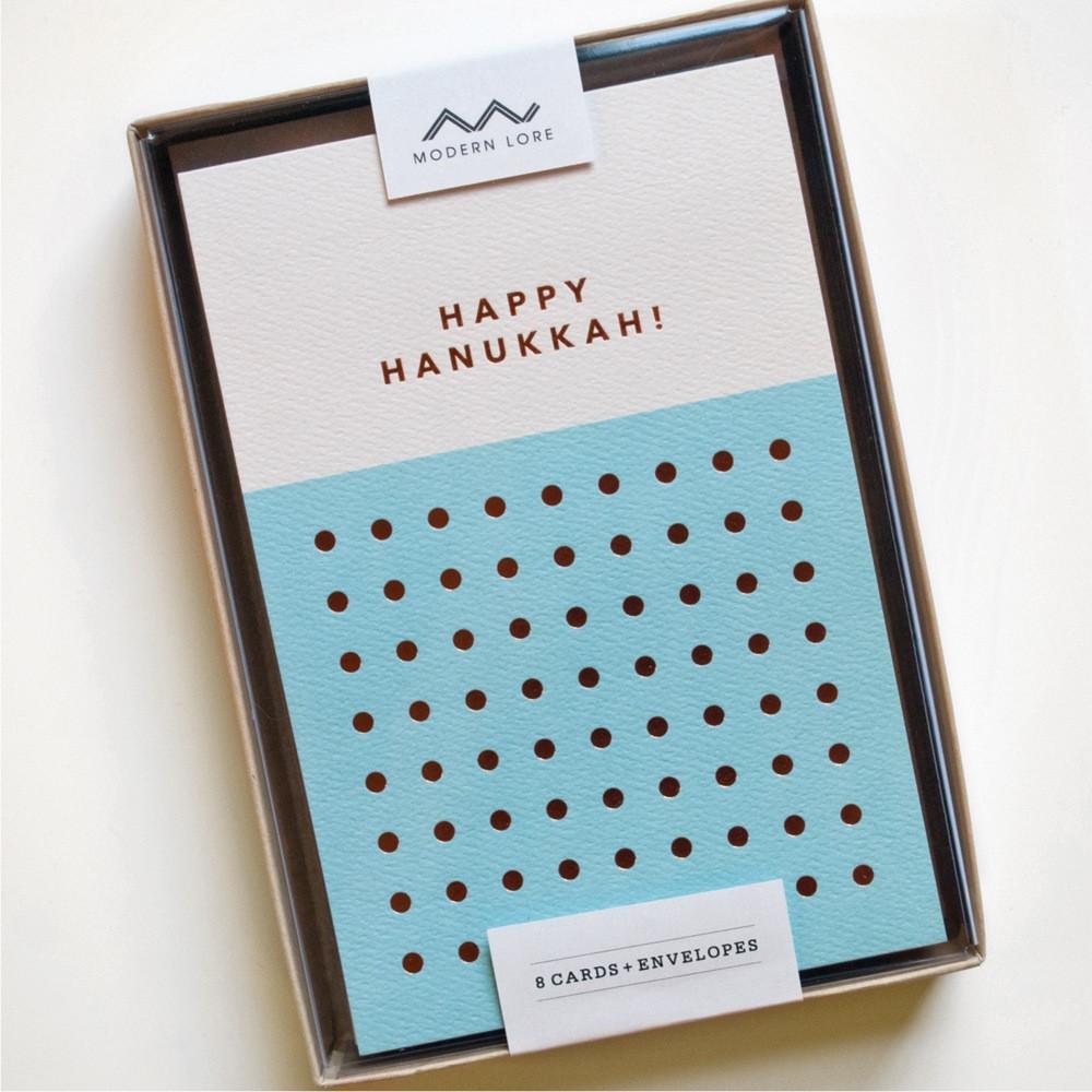 Modern Lore - Happy Hanukkah Dots Cards - Set of 8 - ModernTribe