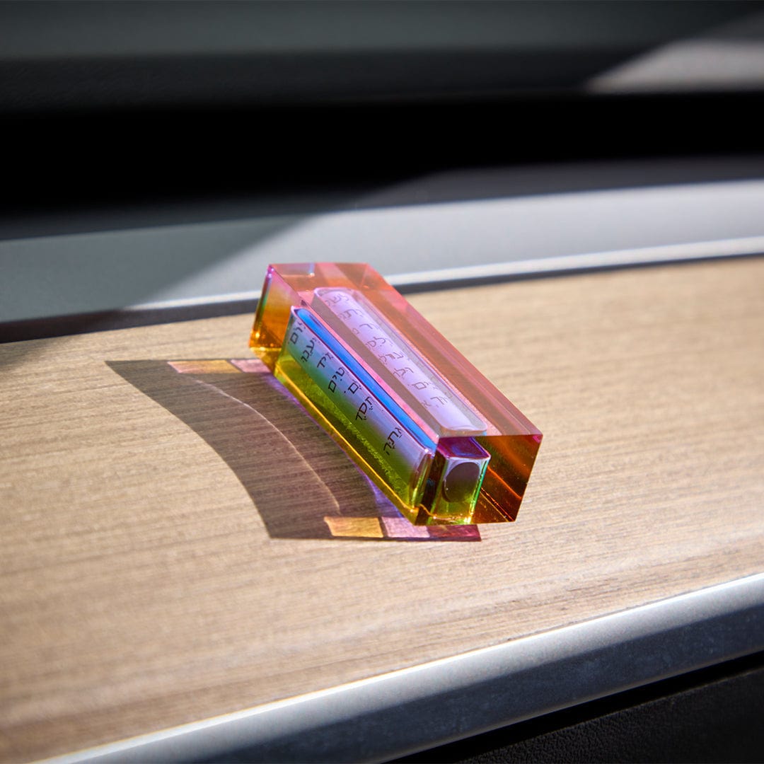Apeloig Collection - Acrylic Car Mezuzah with Traveler’s Prayer - Choice of Color - ModernTribe