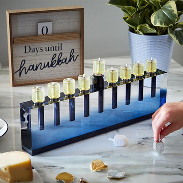 Apeloig Collection Menorahs Acrylic Oil Menorah - (Choice of Colors)
