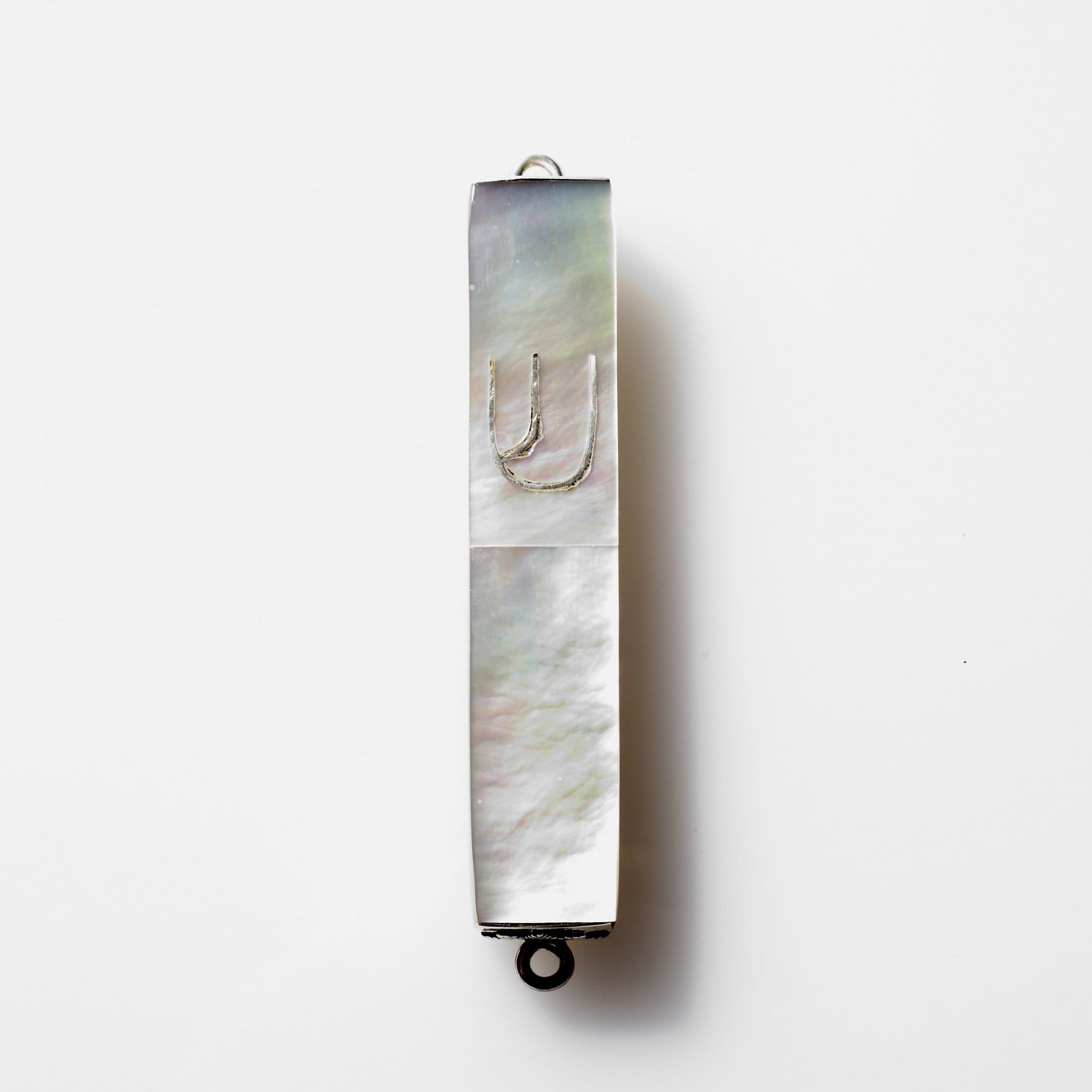 Copa Judaica Mezuzahs Mother of Pearl and Sterling Silver Mezuzah Case