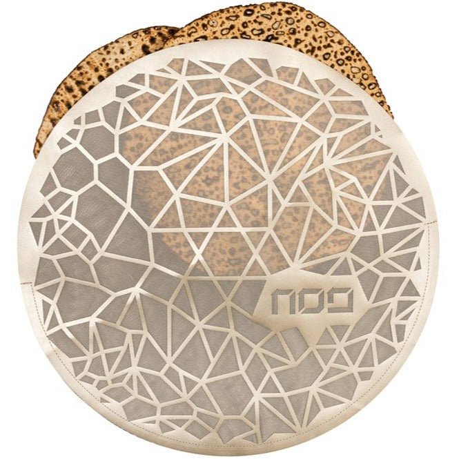 Apeloig Collection - Geometric Matzah Cover - Champagne or Silver - ModernTribe