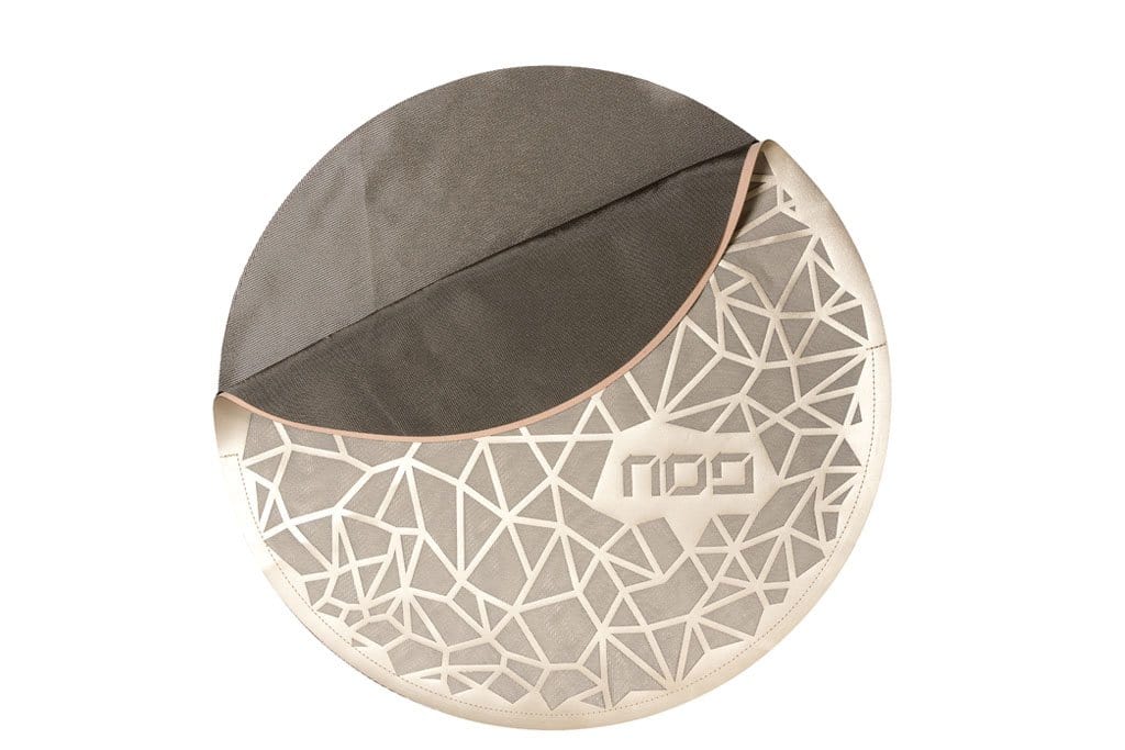 Apeloig Collection Matzah Covers Geometric Matzah Cover - Champagne or Silver