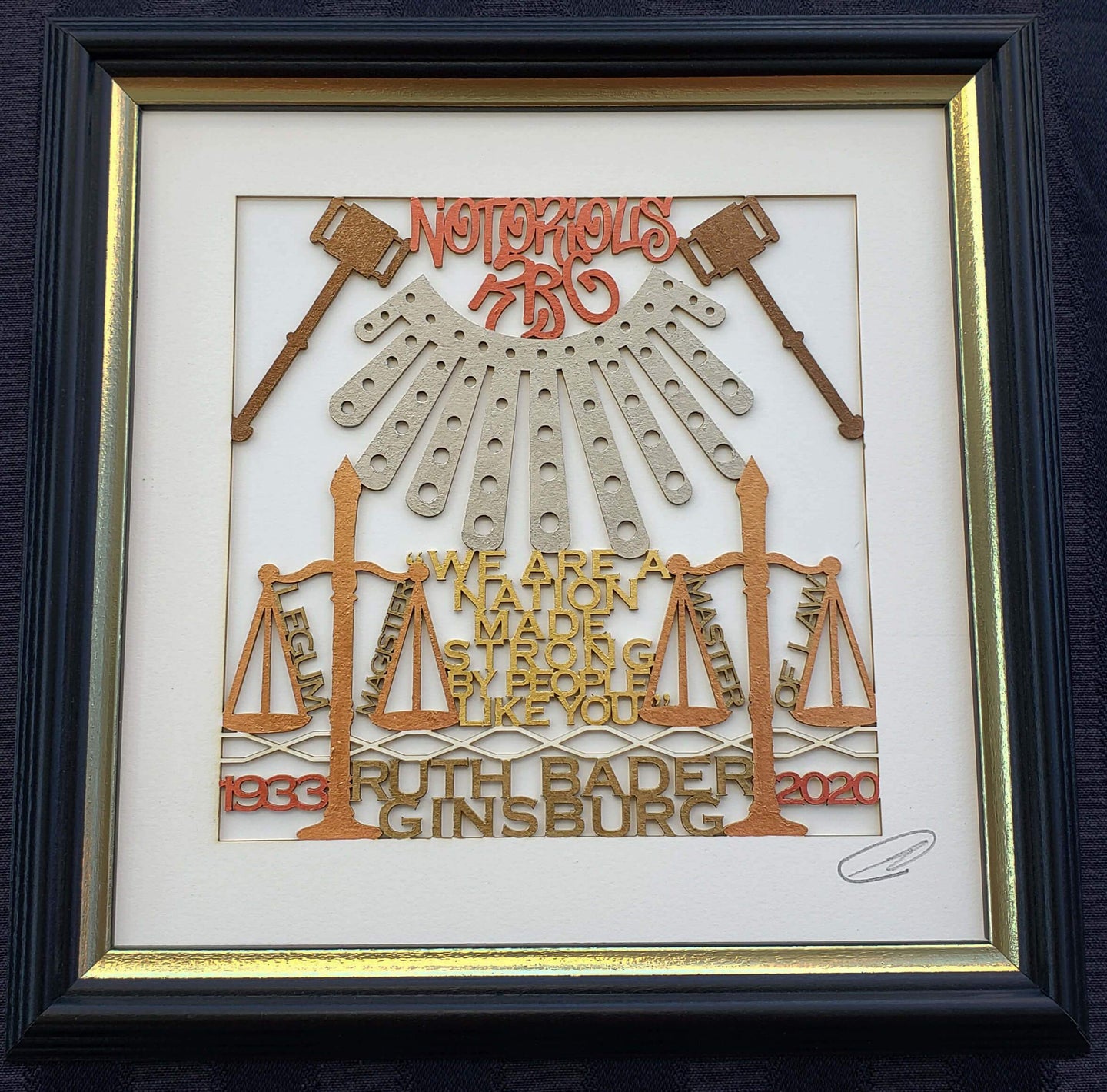 Glenn Grubard Designs - Ruth Bader Ginsburg RBG Wall Hanging by Glenn Grubard - ModernTribe