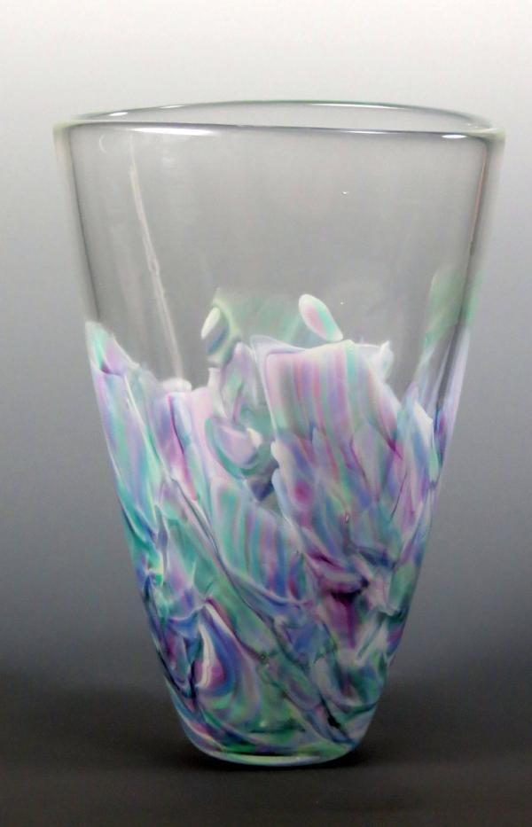 Rosetree Glass Studio Smash Glass Glass Oval Smash Glass Vase by Rosetree Glass Studio