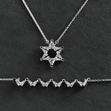 Stitch and Stone - Butterfly Star of David Necklace - Sterling Silver - ModernTribe