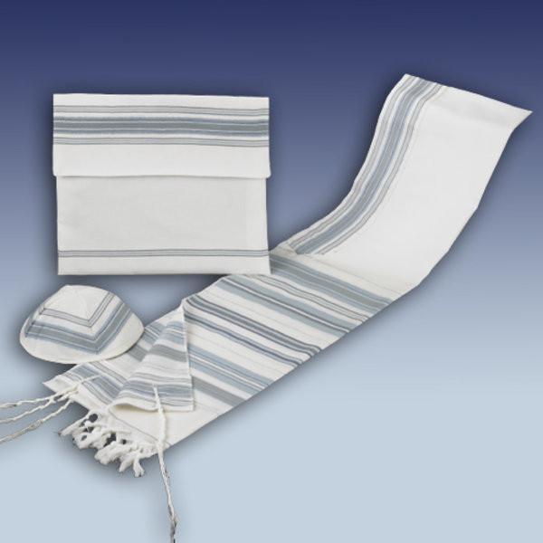 Rite Lite - Modern Tallis in Gray & Silver, Kippah & Bag - ModernTribe