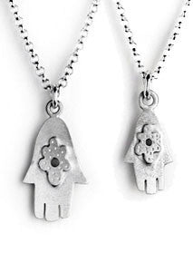 Emily Rosenfeld Necklaces Silver Mother & Daughter Hamsa Necklaces by Emily Rosenfeld