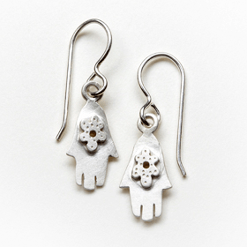 Emily Rosenfeld - Emily Rosenfeld Small Sterling Silver Hamsa Earrings - ModernTribe