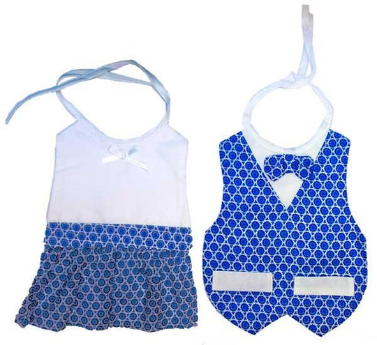 Fancy Star of David Bibs for Girls & Boys