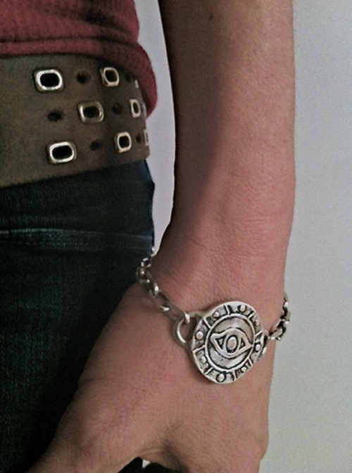 Marla Studio Bracelets Silver Sterling Silver Eye Medallion Heavy Link Bracelet by Marla Studio