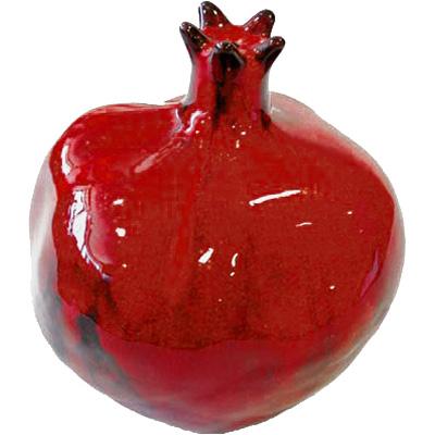 Yair Emanuel Art Default Red Glazed Ceramic Pomegranate by Yair Emanuel