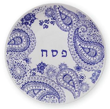 Barbara Shaw - Blue Paisley Henna Seder Plate - ModernTribe