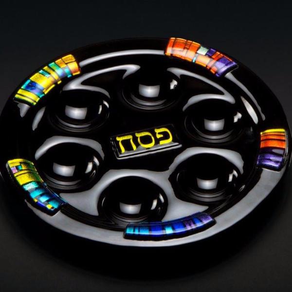 Daryl Cohen - Black Glass Seder Plate by Daryl Cohen - ModernTribe