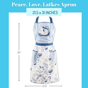 Design Imports Aprons One Size Peace, Love, Latkes Printed Apron