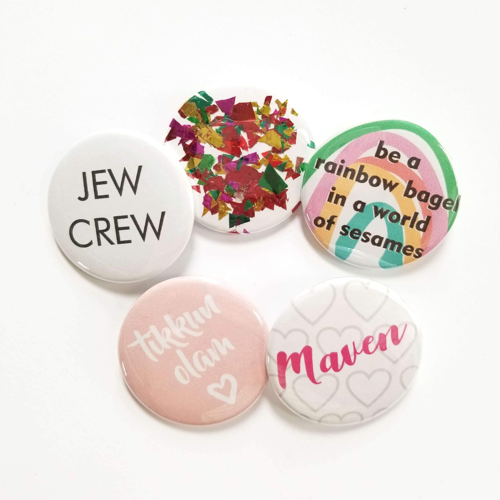 Tchotch Shop Decoration Multi Set of 5 Jewish Pins