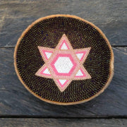 Human Connections Bowl Brown Handmade Star of David Trinket Bowl - Yellow/Blue or Brown/Pink