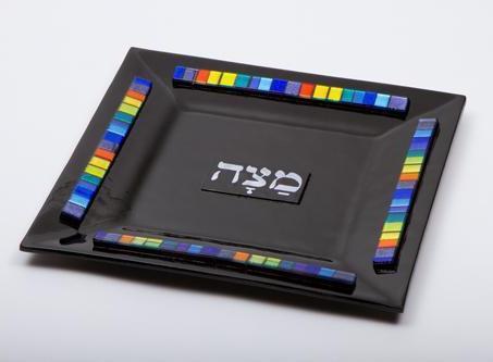 Daryl Cohen - Black Glass Matzah Tray by Daryl Cohen - ModernTribe