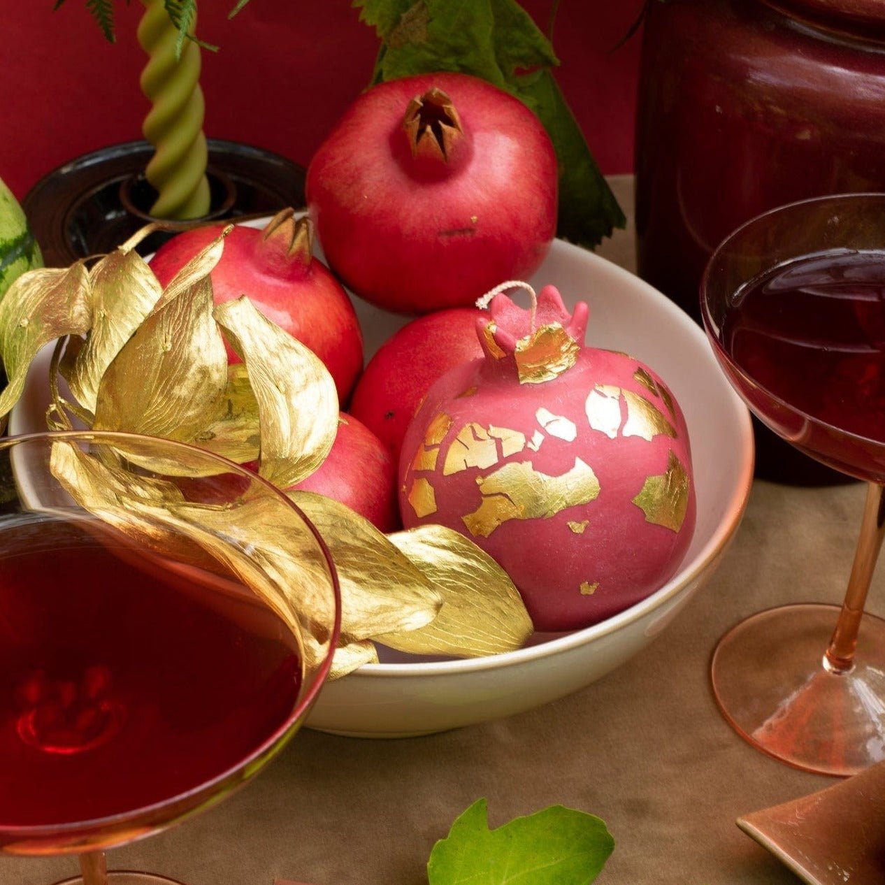 Esh - Pomegranate Gold Leaf Candle - ModernTribe