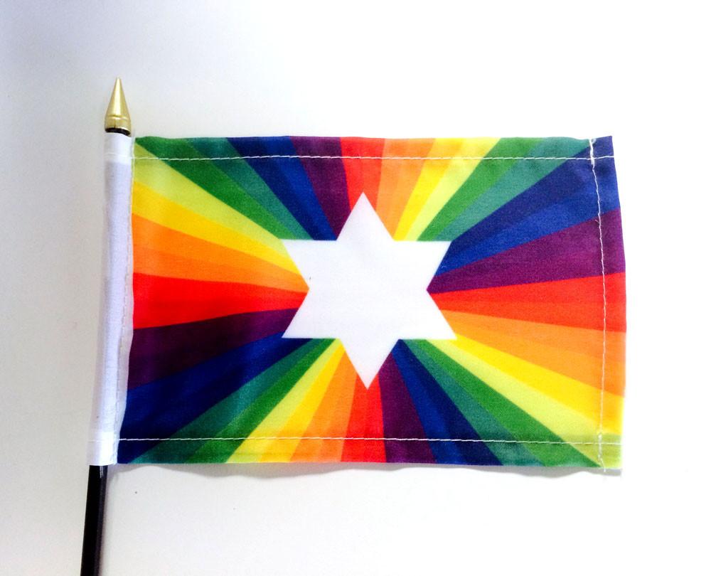 ModernTribe - Limited Edition Jewish Gay Pride Rainbow Flag 4" x 6" - ModernTribe