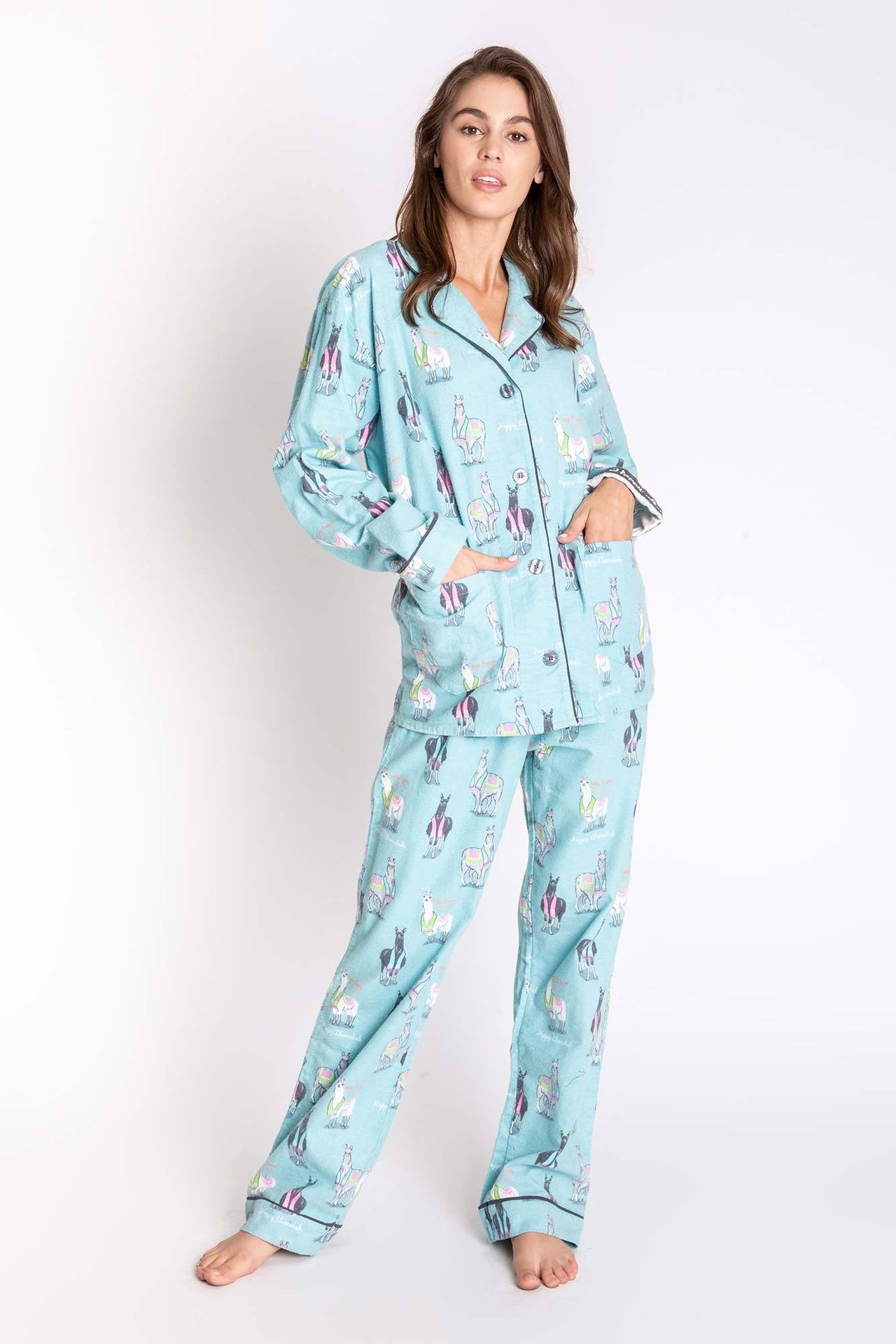 PJ Salvage - Happy Llamakah Pajamas Set by P.J. Salvage - Women - ModernTribe
