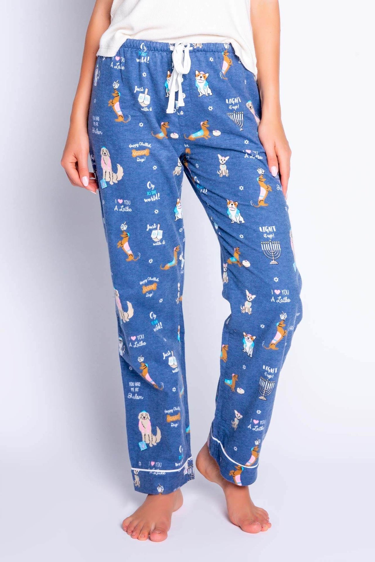 PJ Salvage - Oy to the World Hanukkah Pajama Pants by P.J. Salvage - Women - ModernTribe