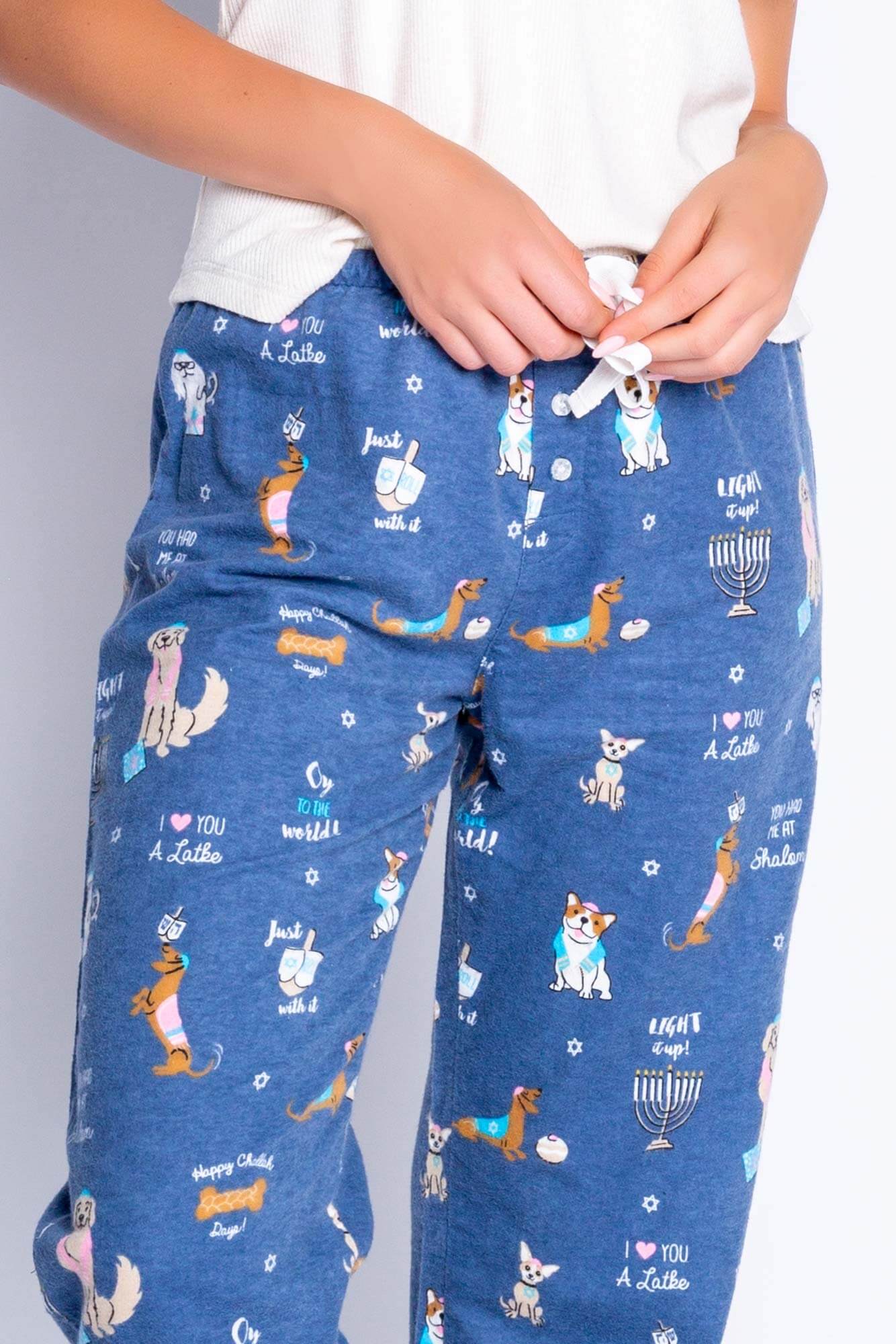 Portrait Of Many Pugs Women's Pajama Pants Cute Dog Puppy Loose Wide Leg  Pant Casual Drawstring Sweatpants XS at  Women's Clothing store