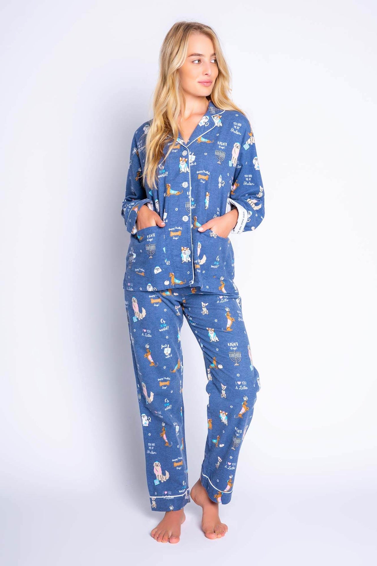 PJ Salvage - Oy to the World Hanukkah Pajamas Set by P.J. Salvage - Women - ModernTribe
