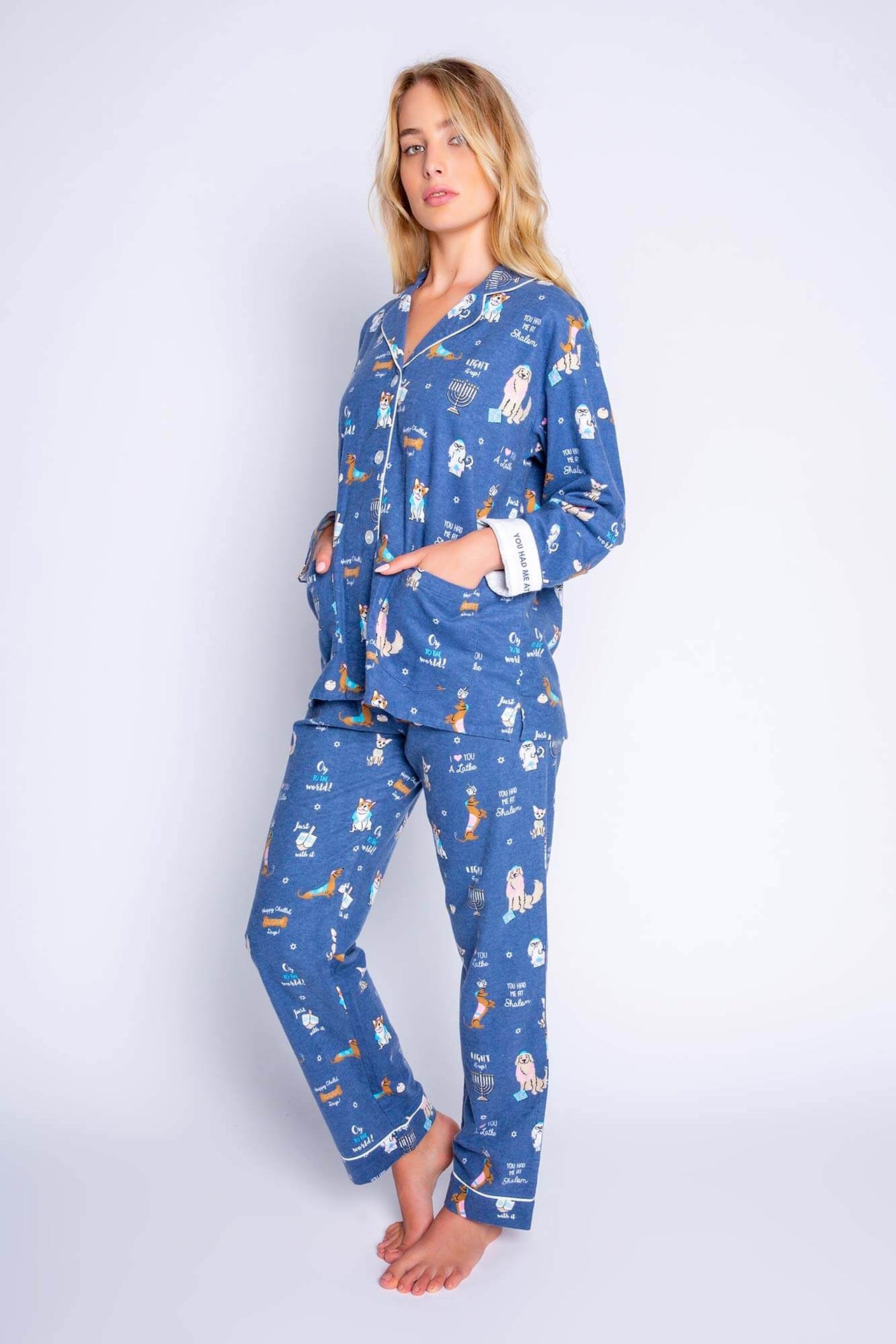 PJ Salvage - Oy to the World Hanukkah Pajamas Set by P.J. Salvage - Women - ModernTribe