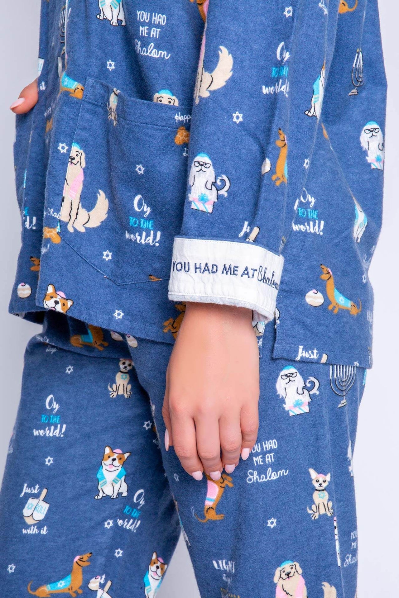 PJ Salvage - Oy to the World Hanukkah Pajamas Set by P.J. Salvage - Women - ModernTribe