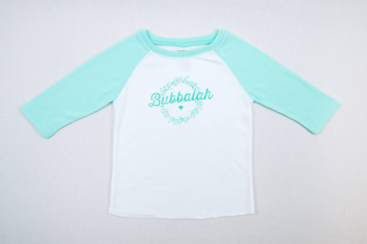 Oy Vey Baby - Bubbalah Mint Green 2T Baseball Shirt - ModernTribe