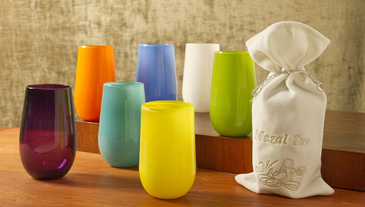 Mazel Tov Glass - Brights! Jewish Wedding Smash Glass - ModernTribe