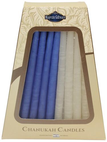 Majestic Giftware - Safed Handcrafted Hanukkah Candles - Blue and White - ModernTribe