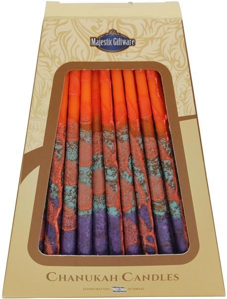 Majestic Giftware - Safed Handcrafted Hanukkah Candles - Orange Premium - ModernTribe