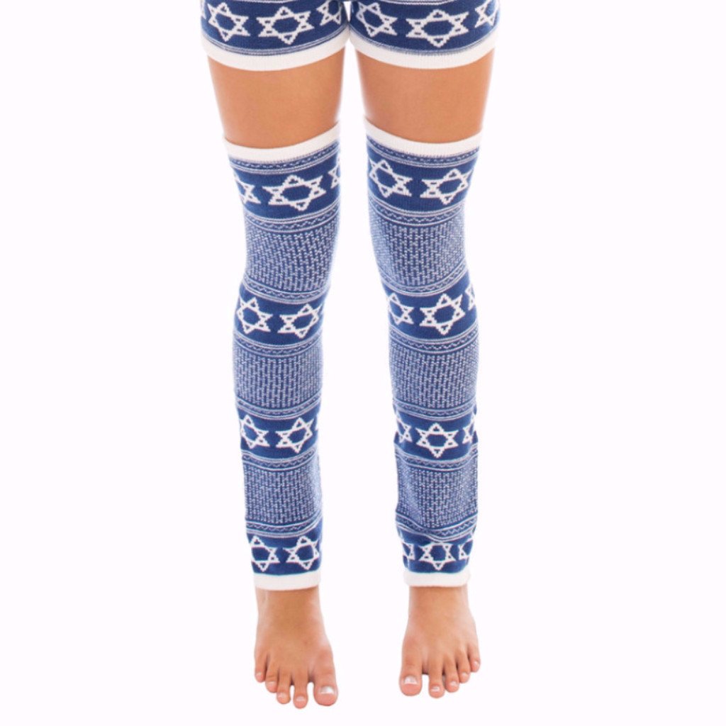 Knitty Kitty - Star of David Royal Blue Leg Warmers - ModernTribe