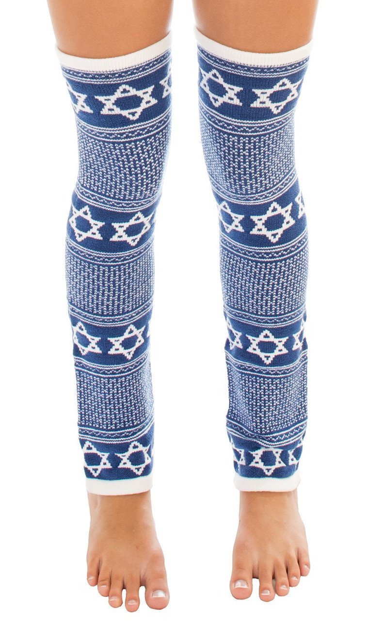 Knitty Kitty - Star of David Royal Blue Leg Warmers - ModernTribe