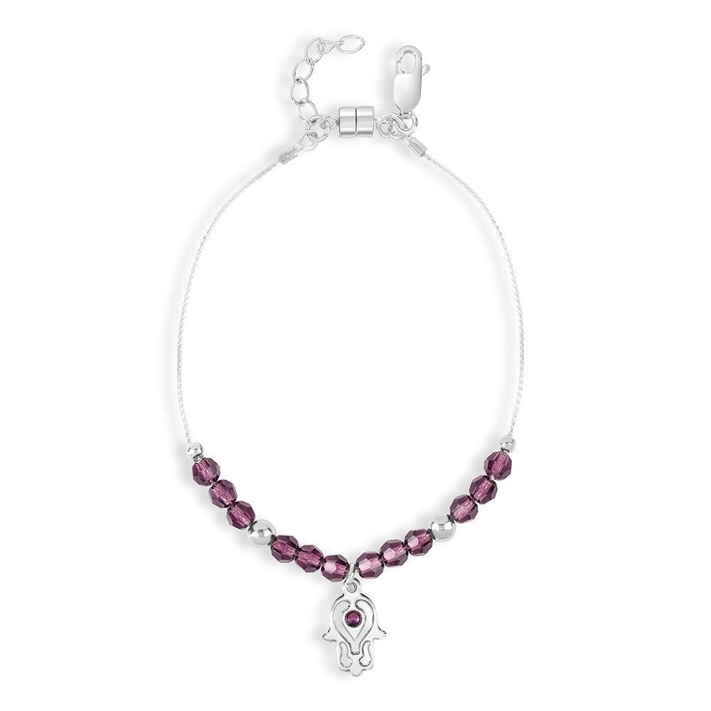 Shira Jewelry - Radiance Hamsa Bracelet – Silver & Amethyst - ModernTribe