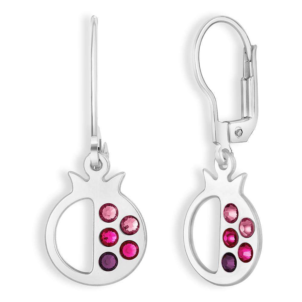 Shira Jewelry Earrings Silver Sparkling Pomegranate Earrings–Purple Shades