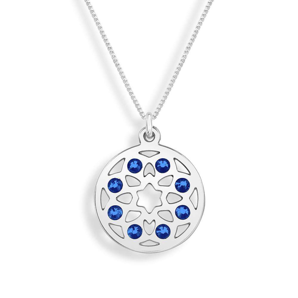Shira Jewelry - Star of David Mandala Necklace - Sapphire Crystals - ModernTribe