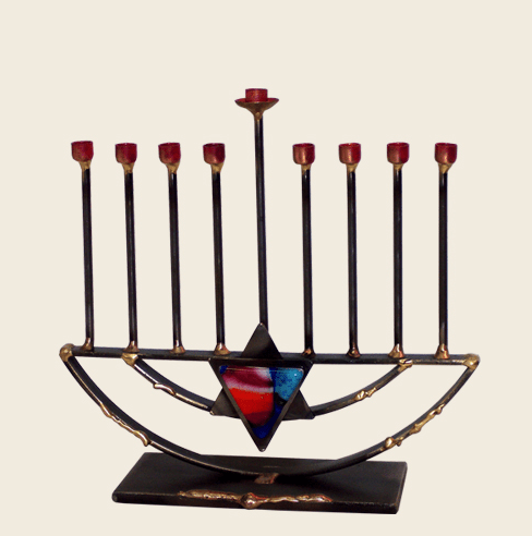 Gary Rosenthal - Menorah with Star of David by Gary Rosenthal - ModernTribe