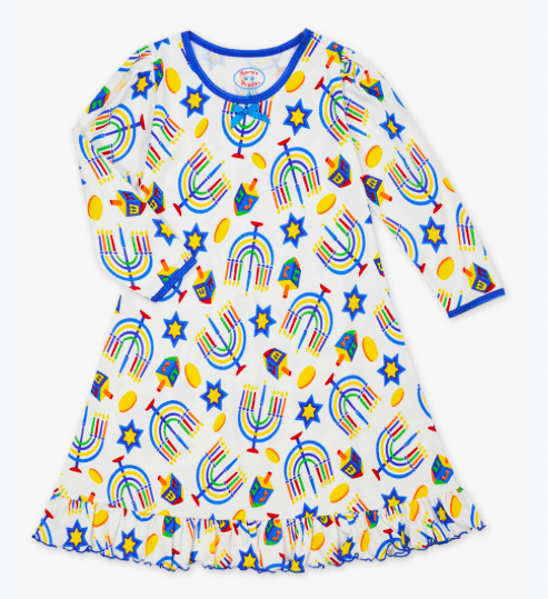 Sara's Prints - Hanukkah Whirl and Twirl Nightgown Pajamas - ModernTribe