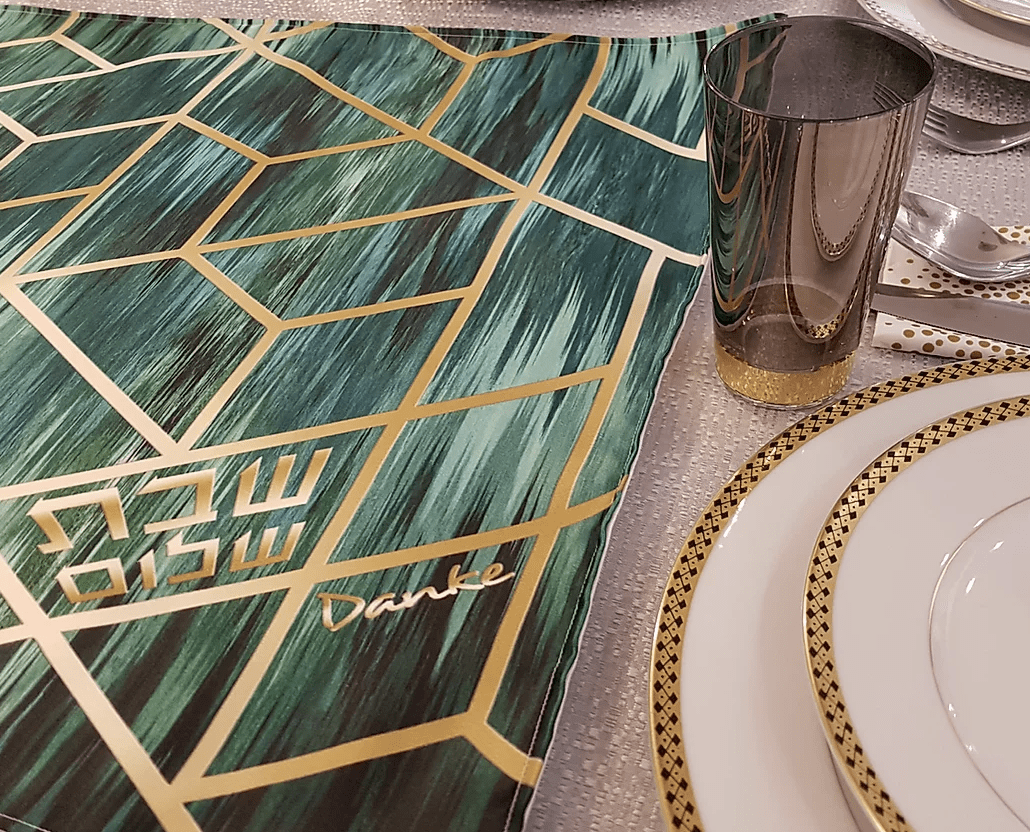 Danke Judaica - Green Deco Challah Cover - ModernTribe