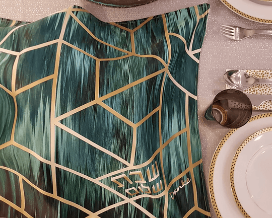 Green Deco Challah Cover