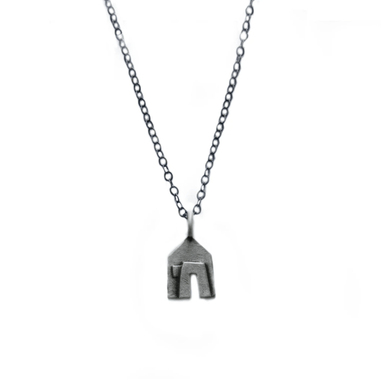 House and Chai Sterling Silver Necklace by Emily Rosenfeld